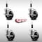 Service Caster 4'' SS Phenolic Swivel 7/8'' Expanding Stem Caster Set with Brake, 4PK SCC-SSEX20S414-PHS-TLB-78-4 - alternate 2